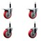 Service Caster 4'' Red Poly Swivel 3/4'' Expanding Stem Caster Set 2 Total Lock Brakes, 4PK SCC-EXTTL20S414-PPUB-RED-2-S-2-34 - alternate 1